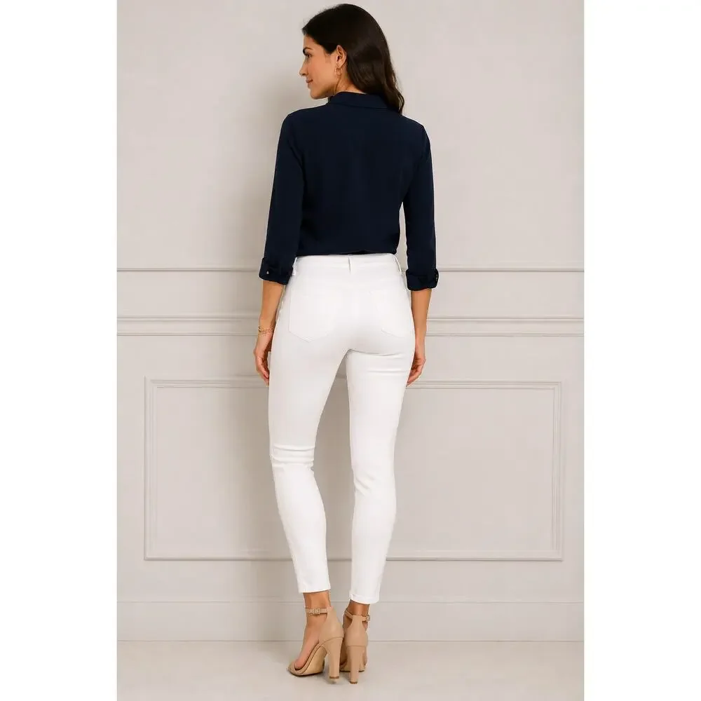 WHBM White Skinny Stretch Denim Jeans Petite Size 2 Short - Picture 2 of 11